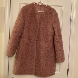 Pink Light-weight Sherpa Coat